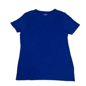 Lands' End T-Shirt‎ Short Sleeve Crew Neck Tee 100% Cotton Solid Blue Women's S